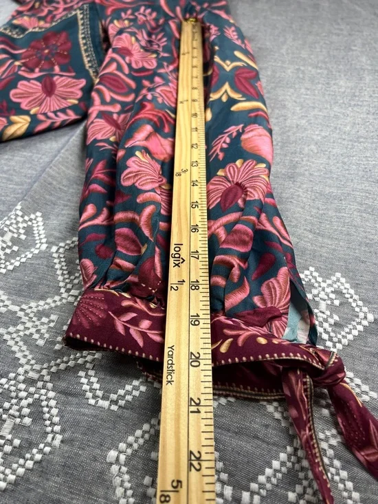 NWT Farm Rio Medium Seashell Floral Teal Boho Flowy Tapestry Maxi Light Dress - Picture 12 of 15